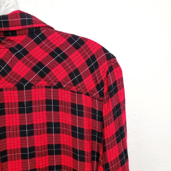 Rails Hunter button-down twill plaid shirt D - Picture 7 of 11